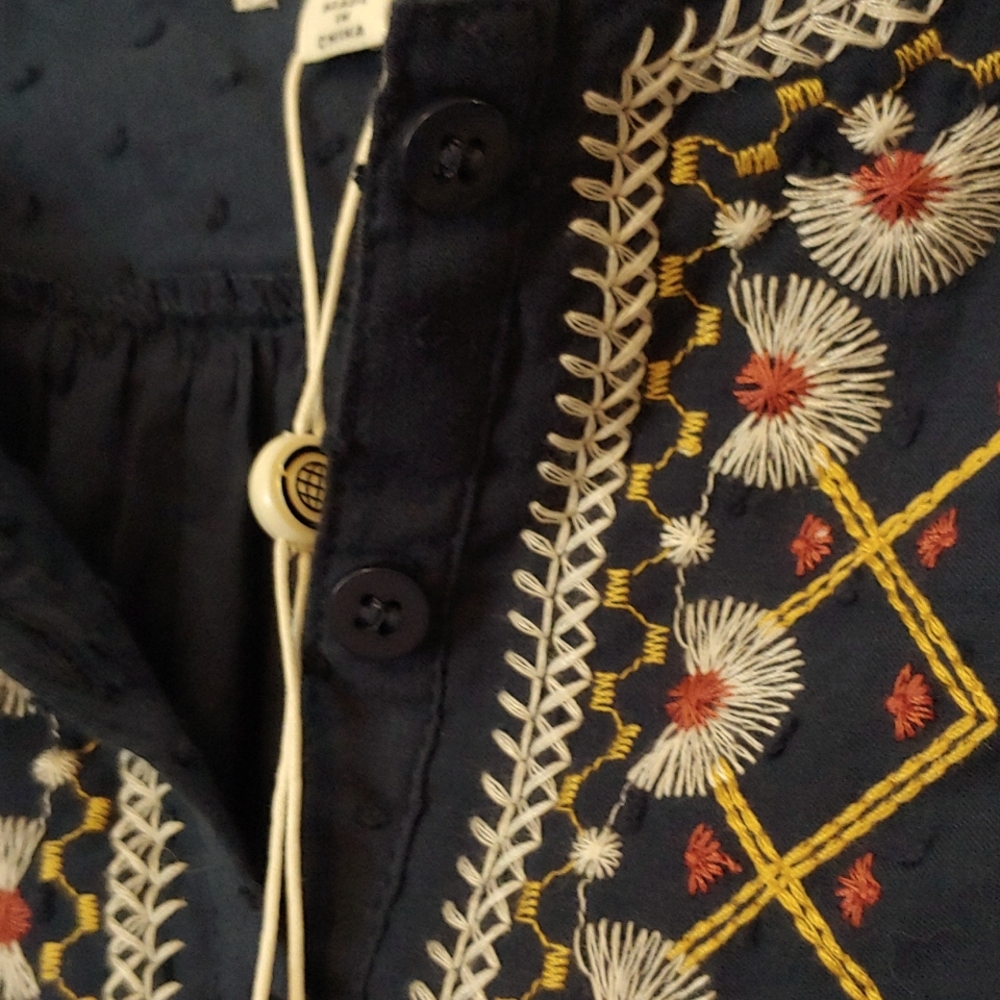 Max Studio Embroidered Swiss Dot Peplum Blouse. Size Small. NEW. - Picture 10 of 12